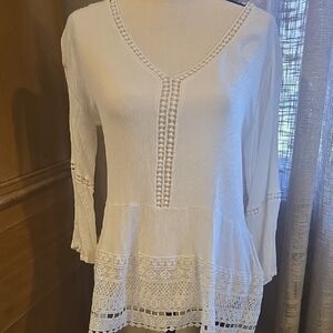 White Brocade Blouse